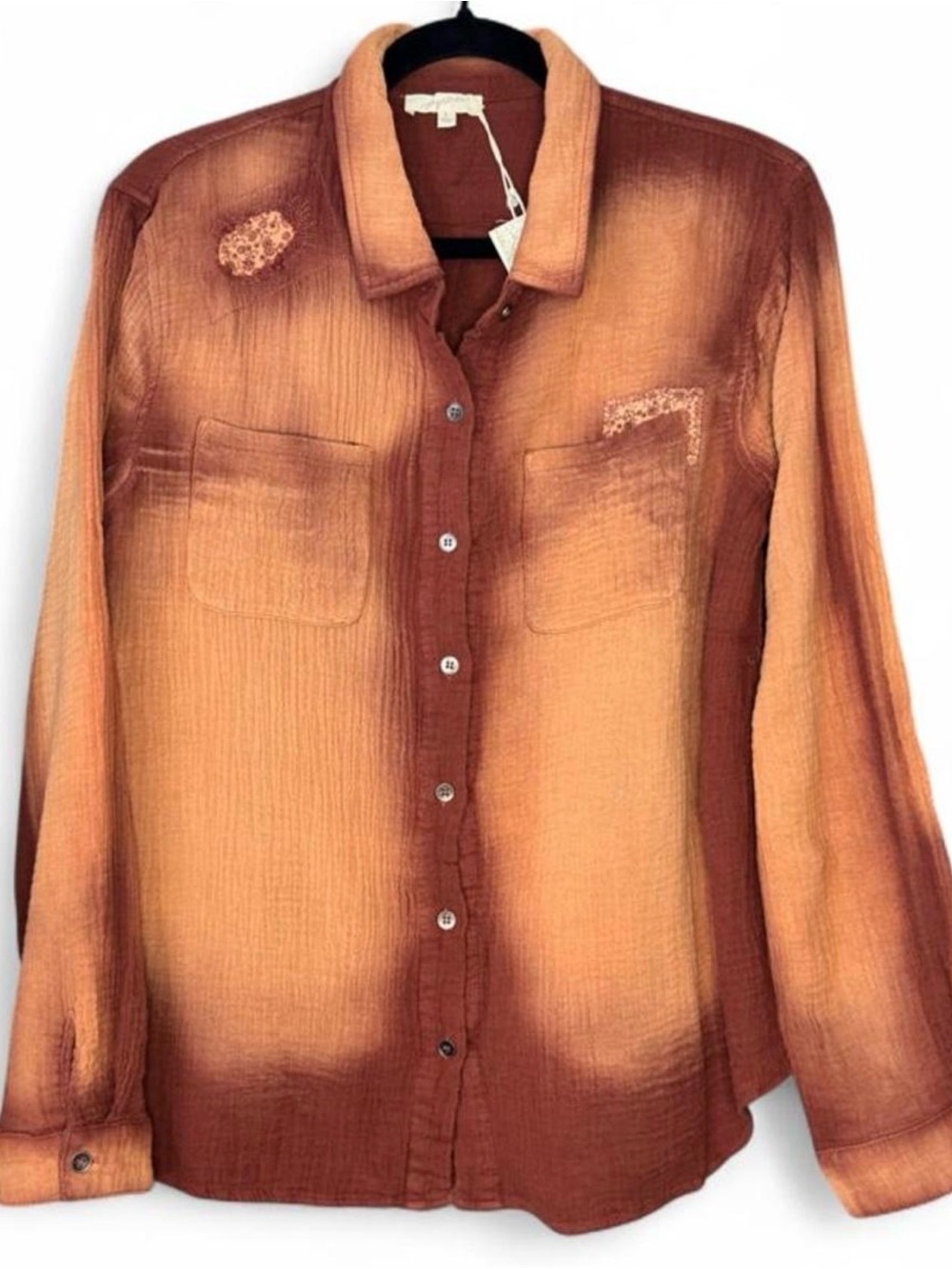 Mystree Men's Ombre Rust/Orange Button-Down Shirt